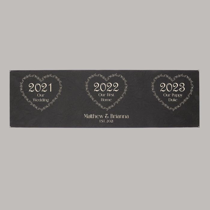 Personalized "Third Anniversary" Leather Wall Sign