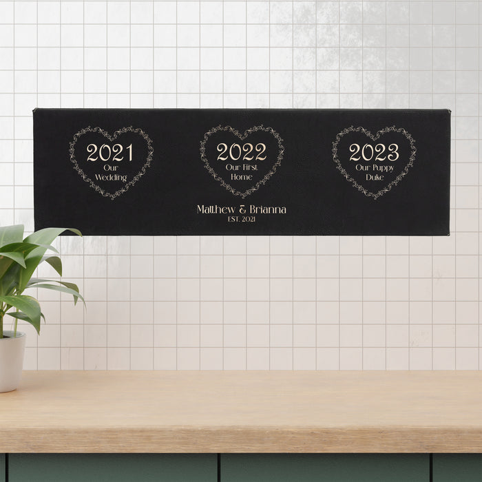 Personalized "Third Anniversary" Leather Wall Sign