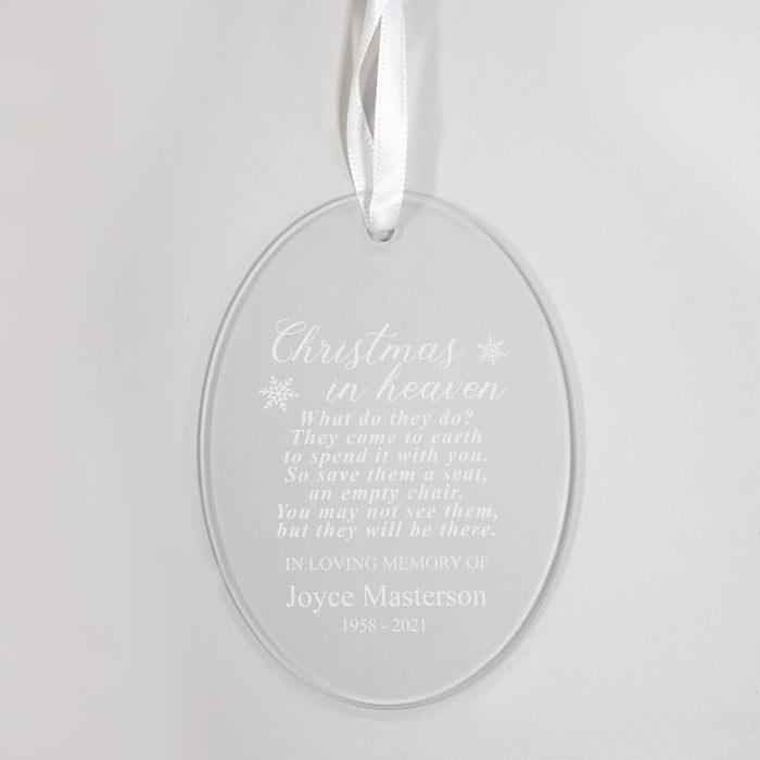 Personalized Christmas in Heaven Sympathy Ornament