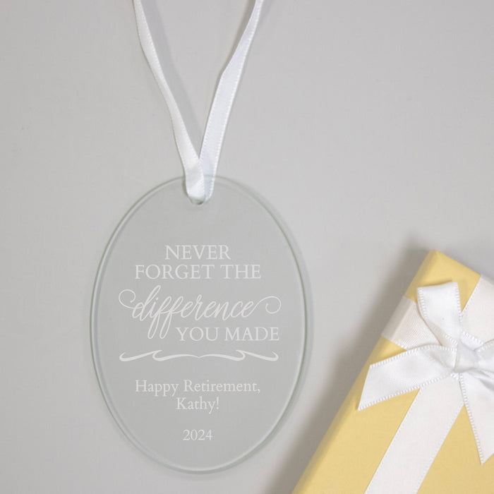 Personalized "Never Forget the Difference..." Retirement Ornament