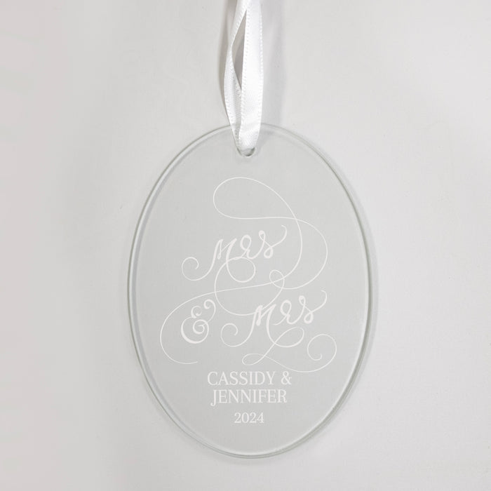 Personalized Mrs and Mrs Ornament