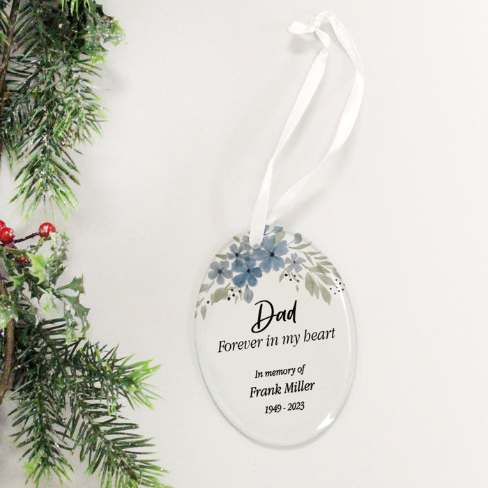 Personalized "Dad Forever in My Heart" Memorial Ornament