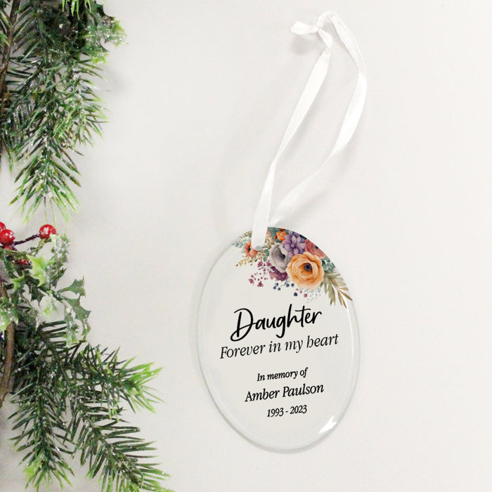 Personalized "Daughter Forever in My Heart" Memorial Ornament