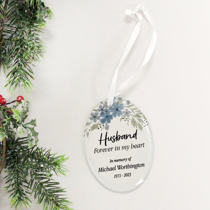 Personalized "Husband Forever in My Heart" Memorial Ornament