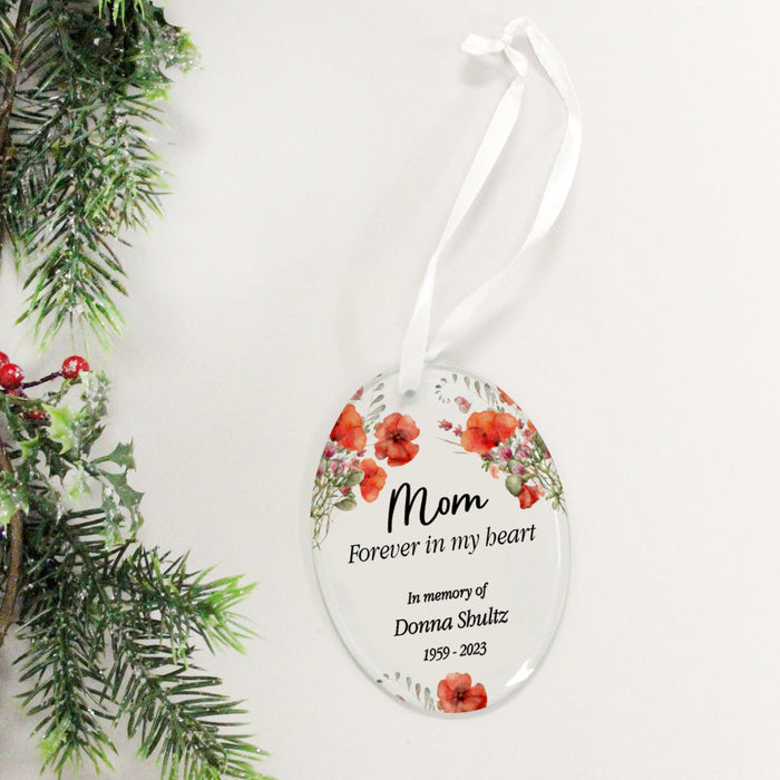 Personalized "Mom Forever in My Heart" Memorial Ornament