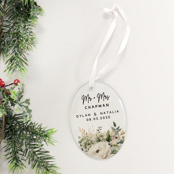 Personalized "Mr and Mrs" Wedding Christmas Tree Ornament