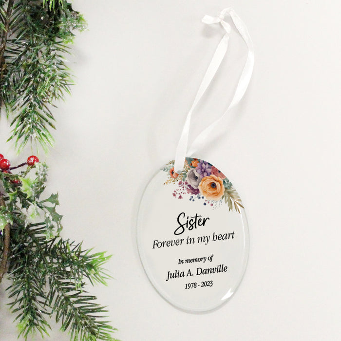 Personalized "Sister Forever in My Heart" Memorial Ornament