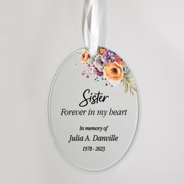 Personalized "Sister Forever in My Heart" Memorial Ornament