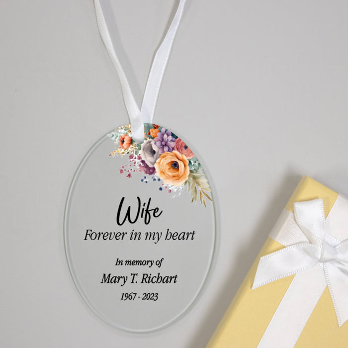 Personalized "Wife Forever in My Heart" Memorial Ornament