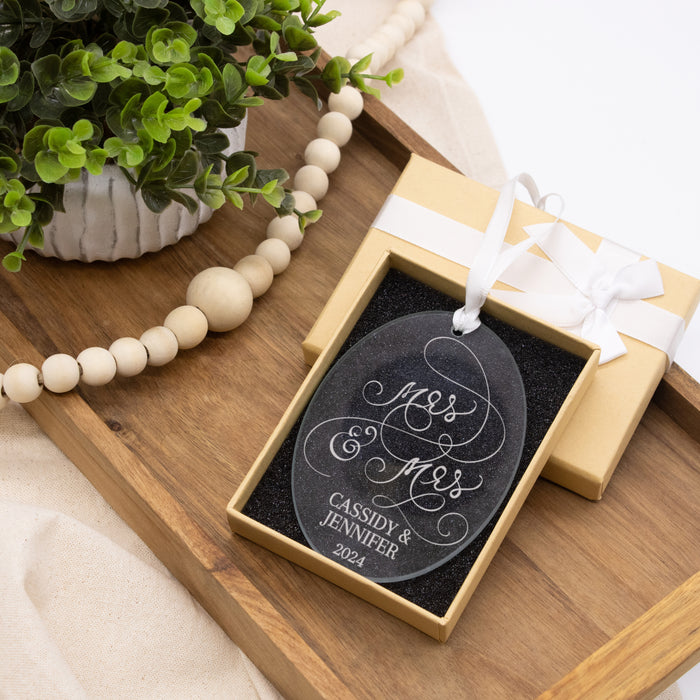 Personalized Mrs and Mrs Ornament