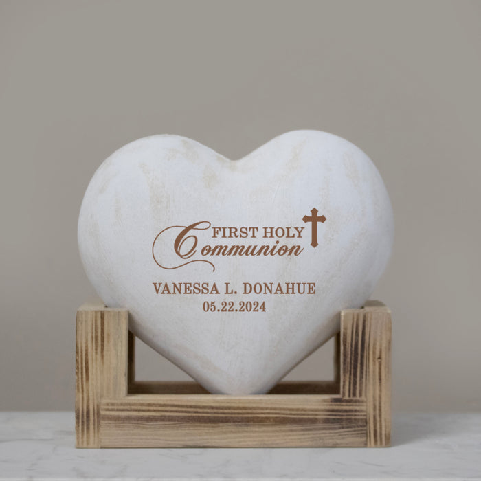 Personalized first communion heart gift