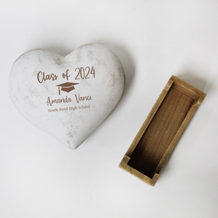 Personalized "Class of 2024" Wooden Heart Display Plaque