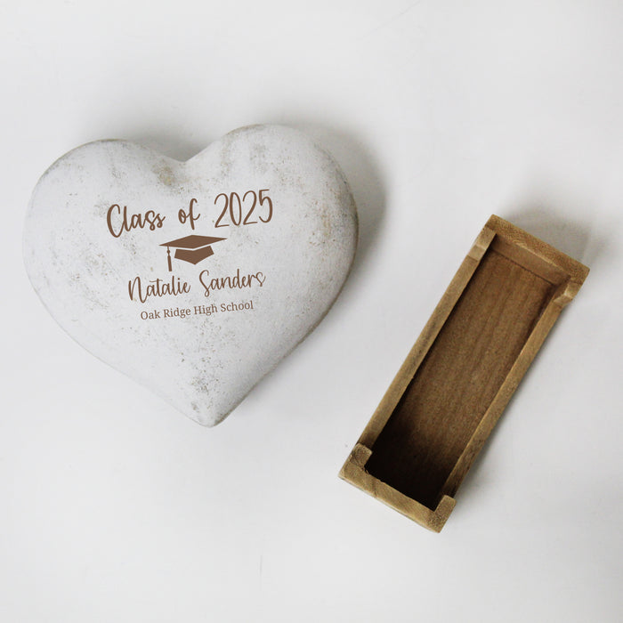 Personalized "Class of 2025" Wooden Heart Display Plaque