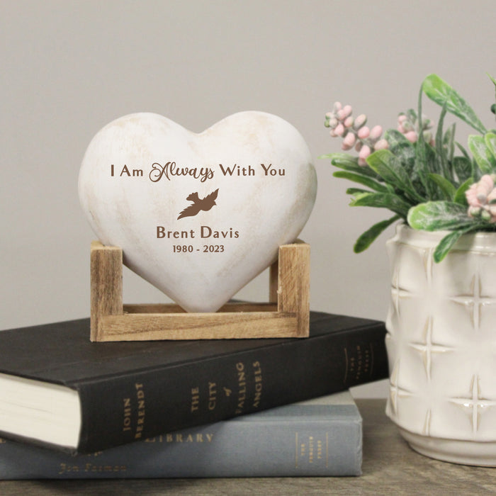 Personalized "I Am Always With You" Memorial Wooden Heart
