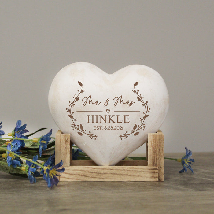 Personalized Wedding Gift Wooden Heart Display Plaque