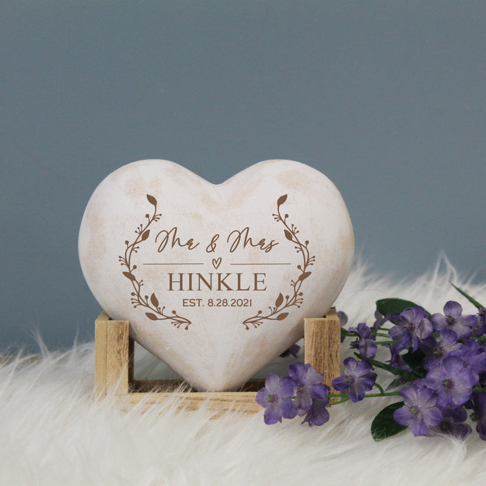 Personalized Wedding Gift Wooden Heart Display Plaque