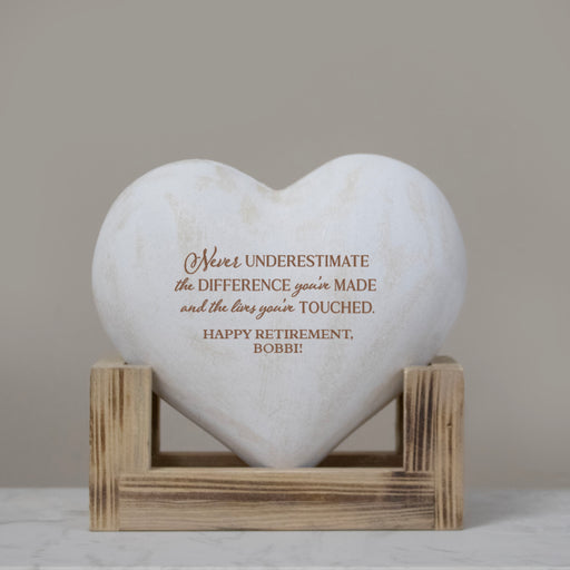 Customized retirement heart desk decor