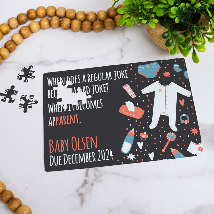 Personalized Dad Joke First Pregnancy Announcement Puzzle