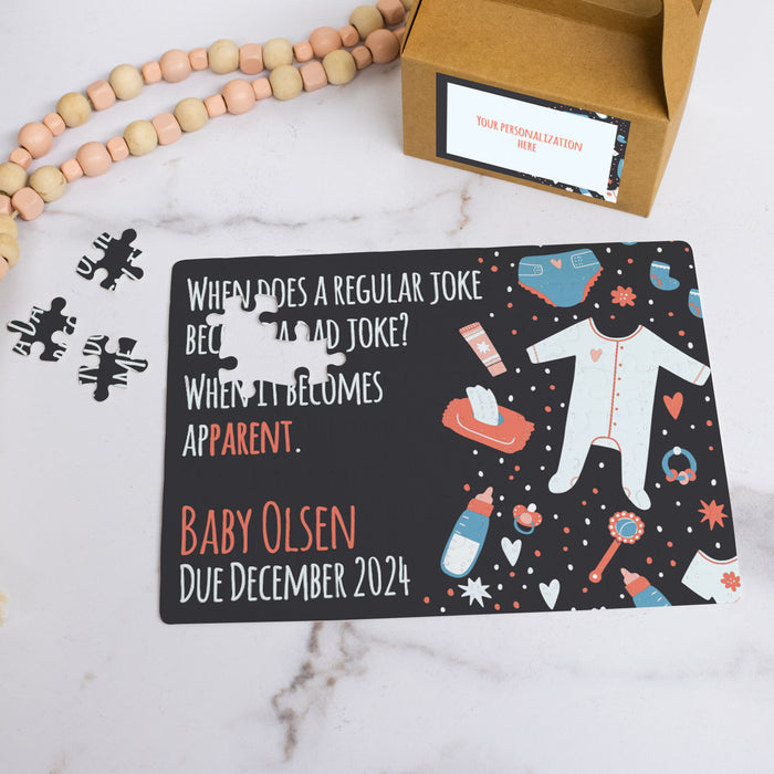 Personalized Dad Joke First Pregnancy Announcement Puzzle