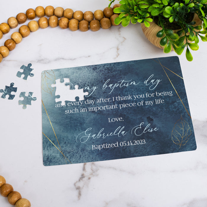 Personalized Baptism Jigsaw Puzzle for Godparents