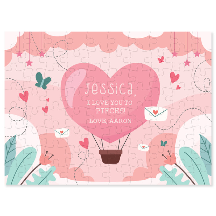 Personalized Valentine's Day Love you to Pieces Jigsaw Puzzle