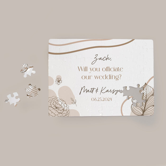 Personalized Wedding Officiant Proposal Jigsaw Puzzle