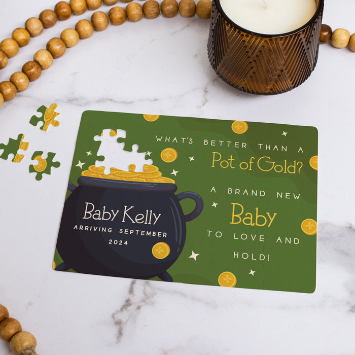 Personalized St. Patrick's Day Pregnancy Announcement Jigsaw Puzzle