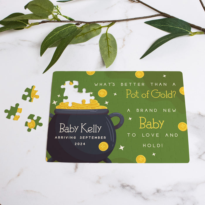 Personalized St. Patrick's Day Pregnancy Announcement Jigsaw Puzzle