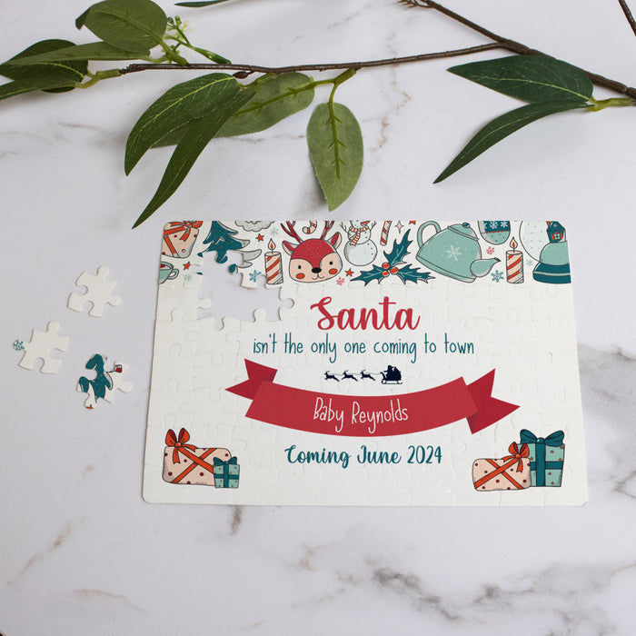 Personalized Christmas Pregnancy Announcement Jigsaw Puzzle
