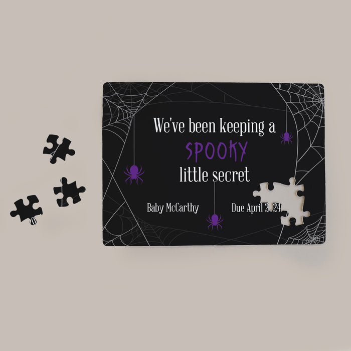 Personalized Halloween Spider Web Pregnancy Announcement Puzzle