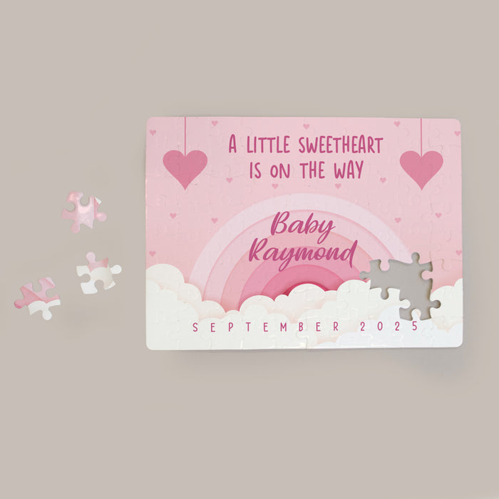 Personalized Valentine's Day Pregnancy Announcement Jigsaw Puzzle