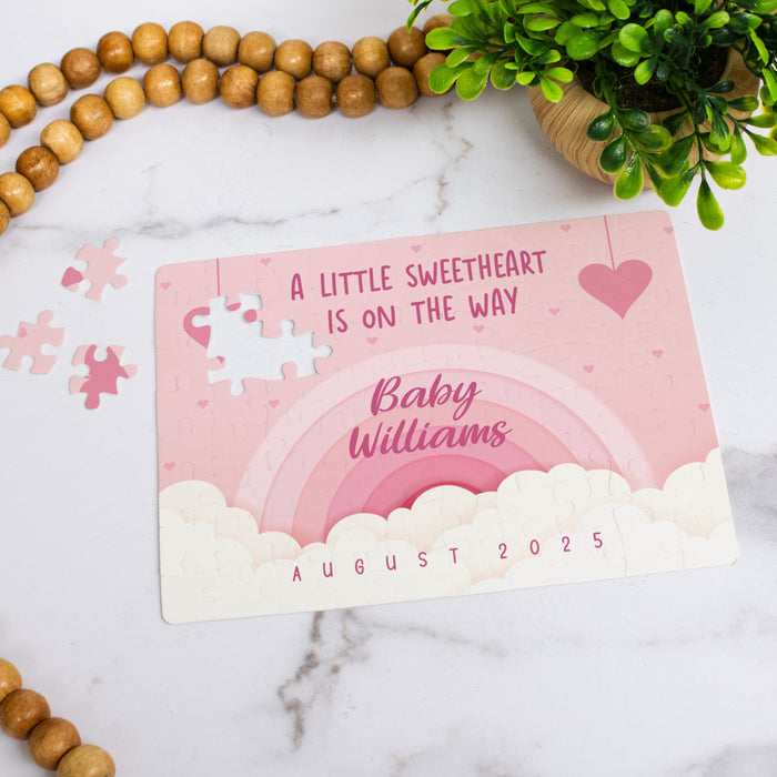 Personalized Valentine's Day Pregnancy Announcement Jigsaw Puzzle