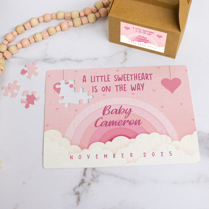 Personalized Valentine's Day Pregnancy Announcement Jigsaw Puzzle