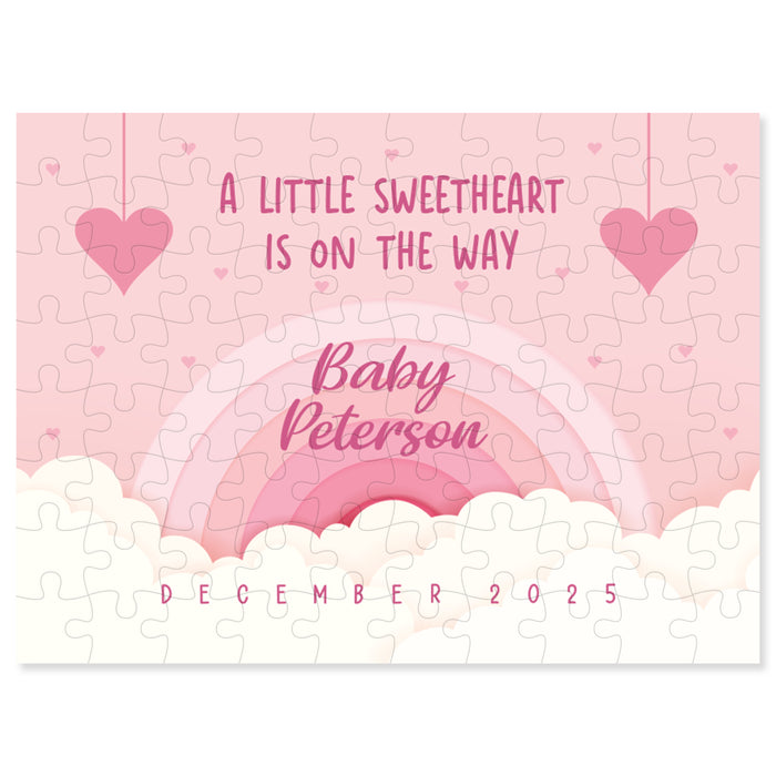 Personalized Valentine's Day Pregnancy Announcement Jigsaw Puzzle