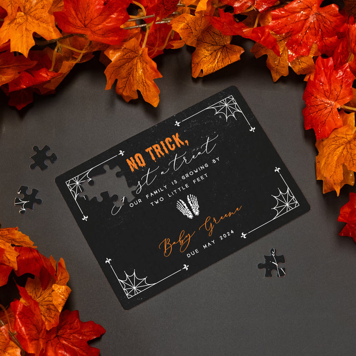 Personalized Halloween Pregnancy Announcement Jigsaw Puzzle