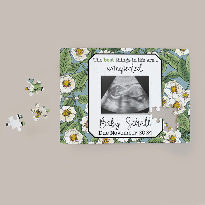 Personalized "Best Things In Life Are Unexpected" Pregnancy Announcement Puzzle