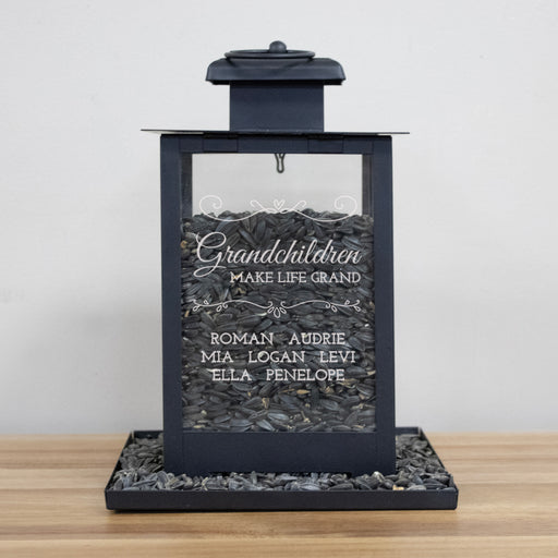 Personalized Grandchildren Make Life Grand Bird Feeder