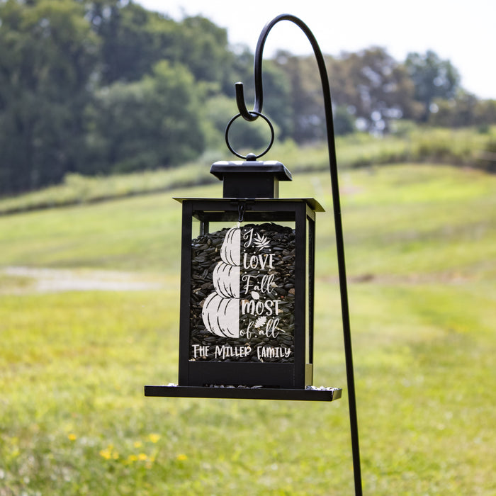 Personalized "I Love Fall Most of All" Bird Feeder