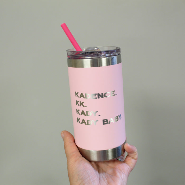 Personalized Pink Nickname Tumbler for Girls