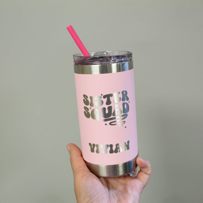 Personalized Name Sister Squad Tumbler for Kids
