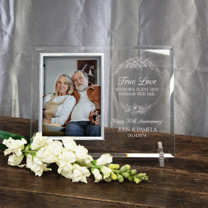 Personalized True Love Anniversary Glass Picture Frame