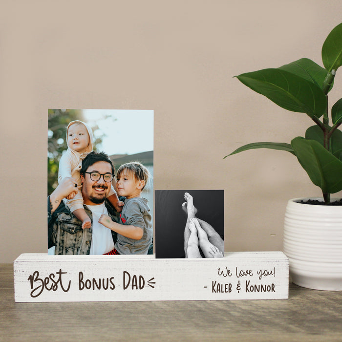 Personalized "Best Bonus Dad" Photo Bar
