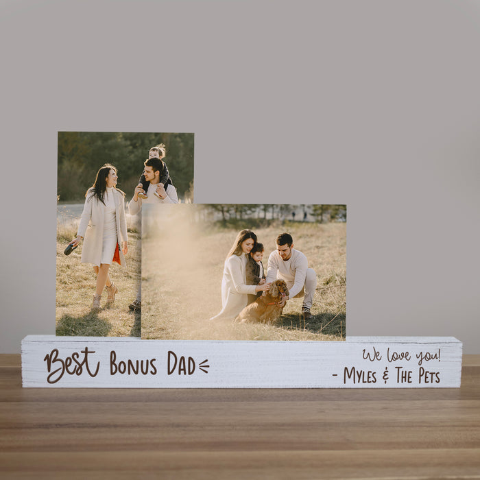 Personalized "Best Bonus Dad" Photo Bar