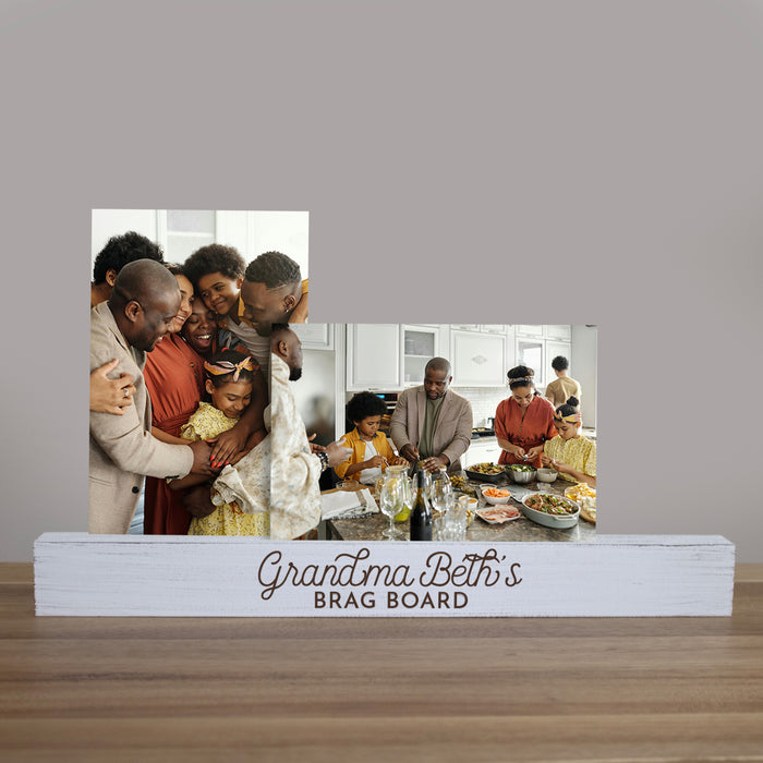 Personalized "Brag Board" Wooden Photo Bar