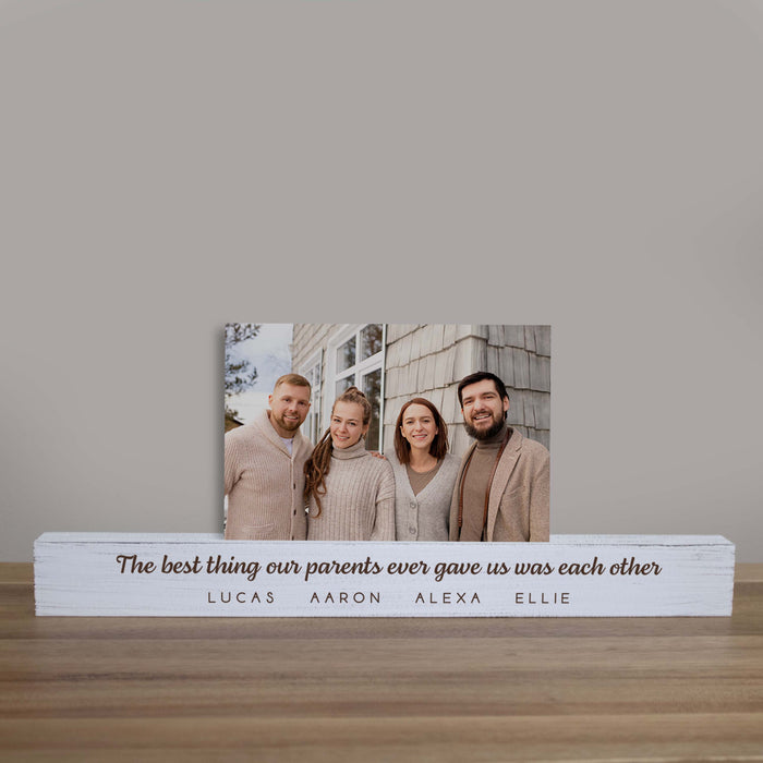 Personalized Siblings Wooden Photo Bar