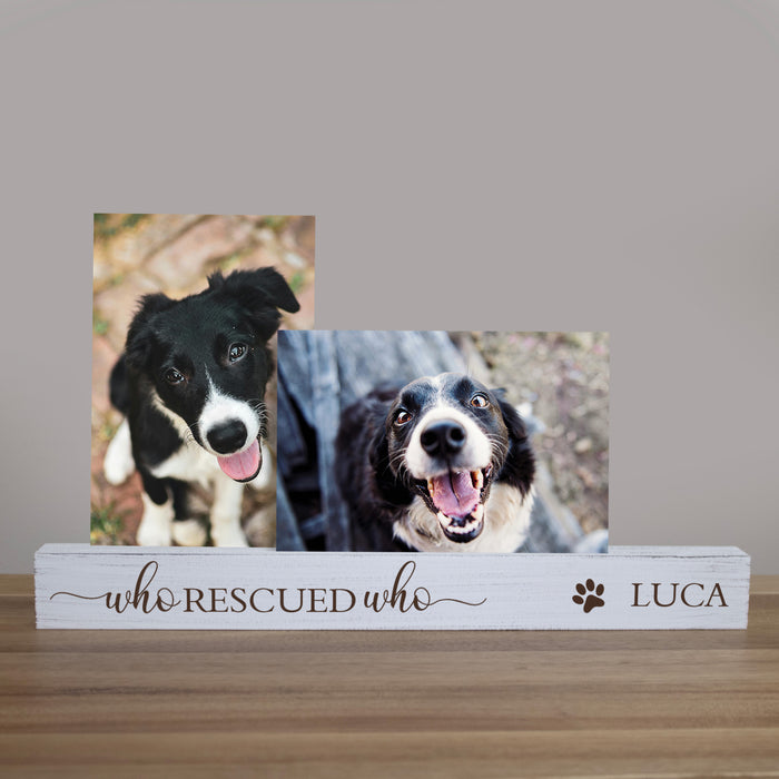 Personalized "Who Rescued Who" Pet Photo Bar