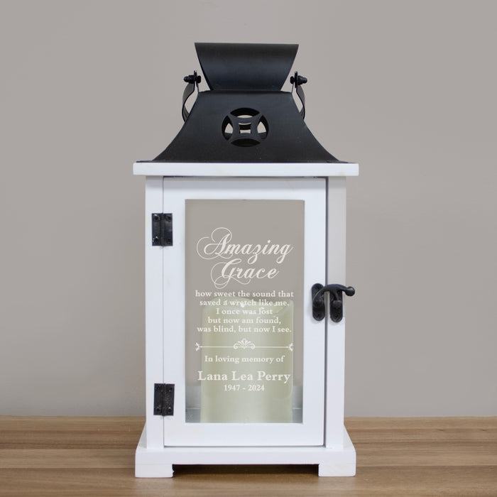 Personalized Amazing Grace Memorial Lantern