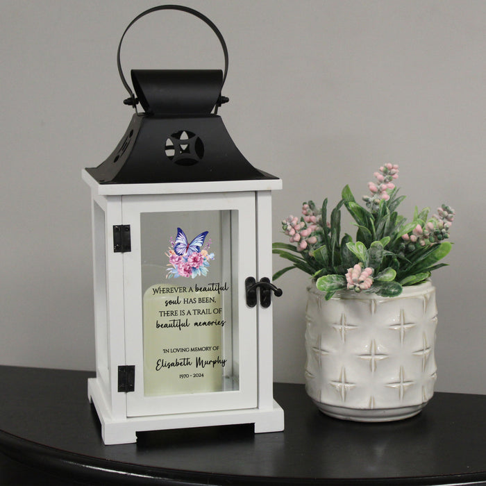 Personalized Butterfly "Beautiful Memories” Memorial Lantern