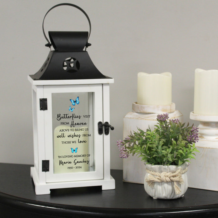 Personalized Butterfly "Visit From Heaven” Memorial Lantern