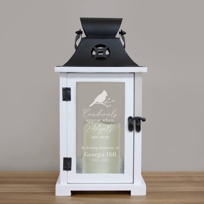 Personalized "Cardinals Appear When Angels Are Near" Memorial Lantern